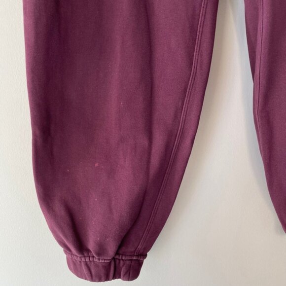 ❄️SOLD❄️ LULULEMON Relaxed High-Rise Joggers Cassis Burgundy Cotton Terry Size 8 - Picture 8 of 12